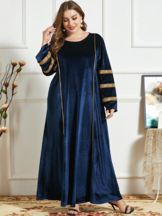 Купить Winter Dubai Muslim Veet Dress Women Arabic Kaftan Kimono Jubah Long Robe Turkey Abaya Hijab Dresses Elegant Islamic Clothing