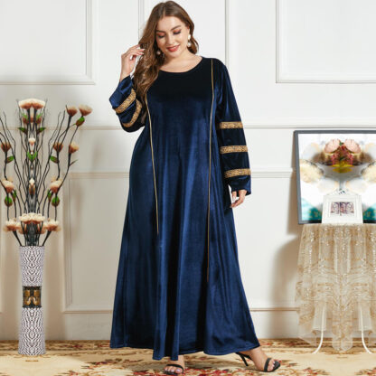 Купить Winter Dubai Muslim Veet Dress Women Arabic Kaftan Kimono Jubah Long Robe Turkey Abaya Hijab Dresses Elegant Islamic Clothing