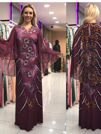Купить Muslim African Dresses Women Turkey Dubai Africa Islamic Clothing Flare Sleeve Dress Moroccan Kaftan Jilbab Abaya Vestidos Robe