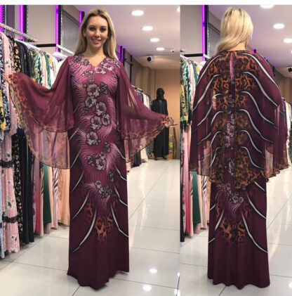 Купить Muslim African Dresses Women Turkey Dubai Africa Islamic Clothing Flare Sleeve Dress Moroccan Kaftan Jilbab Abaya Vestidos Robe