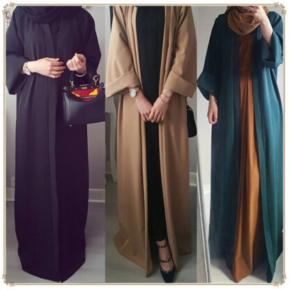 Купить Islamic Clothing Abaya Dress Women Dubai Turkish Muslim Moroccan Kaftan Long Robe Lace-up Kimono Hijab Vestidos Islam Arab Ropa
