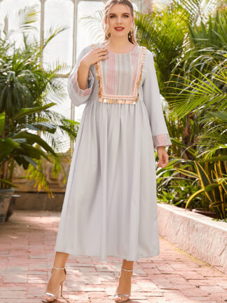 Купить Ramadan Turkey India Muslim Dress Women Sequins Abaya Duabi Arabic Vestidos Moroccon Kaftan Islamic Clothing Jilbab Gown Robe