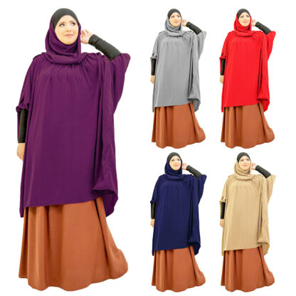 Купить Ramadan Muslim Long Khimar Dress Eid Prayer Garment Hijab Women Niqab Burka Islamic Turkey Namaz Burka Musulman Jilbab Djellaba