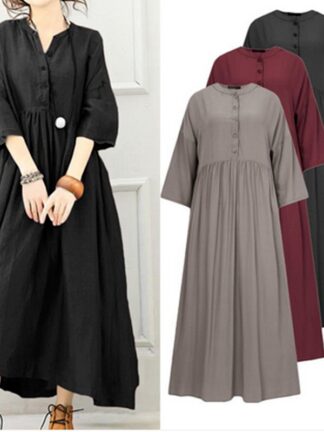 Купить Ramadan Turkey India Muslim Dress Solid Eid Abaya Duabi Arabic Vestidos Moroccon Kaftan Islamic Clothing Jilbab Gown Robe 2021