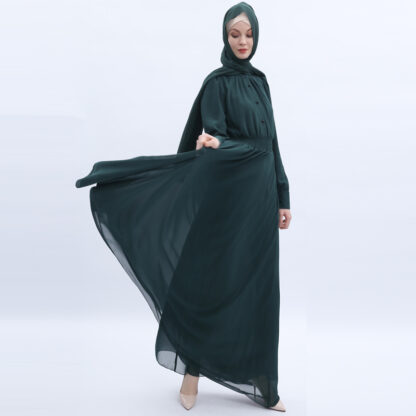 Купить Arab Chiffon Muslim Hijab Dress Women Turkey Islamic Cloting Moroccan Kaftan Kimono Jilbab Elbise Caftan Hijab Dresses Vestidos