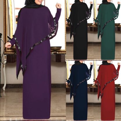 Купить turkey Vintage Women Muslim Dress Long Sleeve Kaftan Abaya Islamic fake 2 piece Party Dresses moroccan caftan Plus Size 5XL 2021