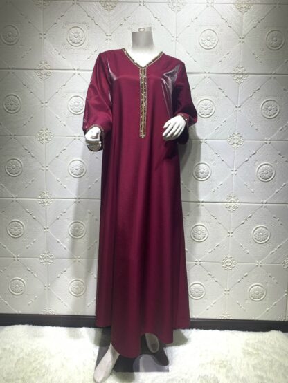 Купить India Dubai Arabic Muslim Dress Satin Diamond Abaya Musulman Islamic Women Pakistan Moroccan Kaftan Turkey Robe Gowns Vestidos