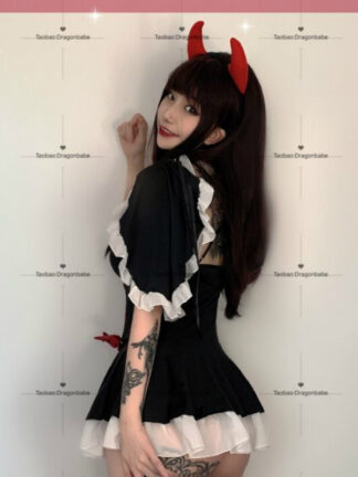 Купить Japanese Maid Cospay Anime Costumes Sexy ingerie Schoo Uniform Women ace Bowknot Underwear Kawaii Maid Outfits Adut s