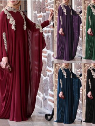 Купить Plus Size 5XL Arab Dubai Abaya Women Muslim Dress Kaftan Appliques Islam Floor Length Maxi Vestidos Turkey Robe Islamic Clothing