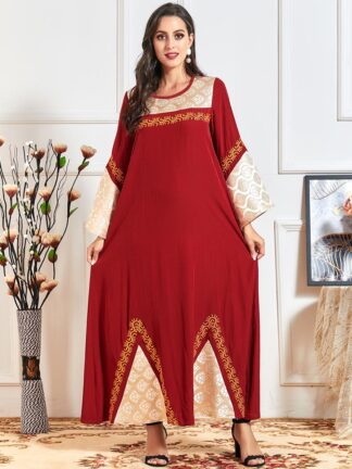Купить Embroidery Muslim Maxi Dress Summer Bohemian Women Sundress Abaya Dubai Islamic Eid Arabic Cotton Robe Moroccan Kaftan vestidos