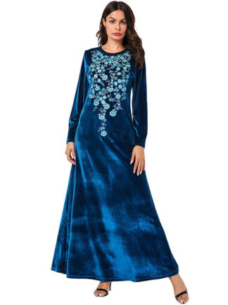 Купить Dubai Muslim Veet Dress Women Kaftan Kimono Jubah Long Robe Abaya Hijab Dresses Elegant Islamic Clothing Turkey Arabic Dress
