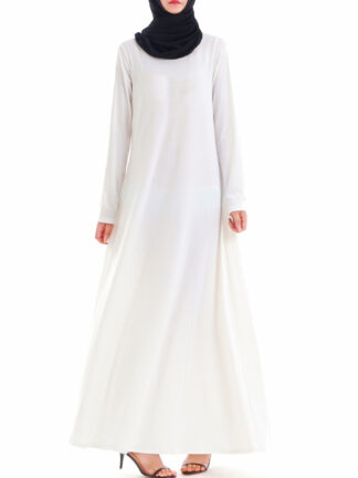 Купить Muslim Dress Women 95% Cotton Simple Solid Color Dubai Arab Turkish Caftan Islamic Clothing Abayas Ramadan Jubah Hijab Vestidos