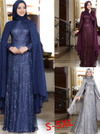 Купить Plus Size Islamic Clothing Kaftan Muslim Dress Abaya and Cape 2 Pic Set Women Arabic Dubai Islam Prayer Caftan Marocain Dress