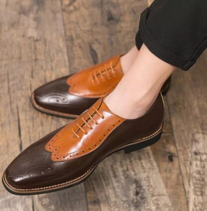 Купить Mens Shoes Fashionable Pu Leather Lace-up Shoes Handmade Casual Formal Stylish Spring Oxfords Shoes Zapatos De Hombre 4M940