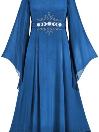 Купить Turkey Muslim Hijab Dress Women Flare Sleeve Tassel Gothic Medieval Dresses Elegant Vintage Islamic Clothing Moroccan Kaftan