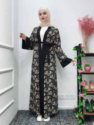 Купить Modest Middle East Muslim Abaya Women Jibab Kimono Caftan Long Robe Islamic Clothing Elbise Arabian Hijab Dress Lace-up Jubah