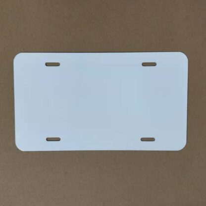 Купить Sublimation Aluminum icense Plate Blank White Aluminium Sheet DIY thermal transfer advertising plates custom logo 15*30cm 4holes