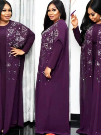 Купить Muslim Kaftan Abaya Dress Fake 2 Piece Set African Ramadan Islamic Women Full Sleeve Loose Outwear Caftan Dubai Arab Long Robe