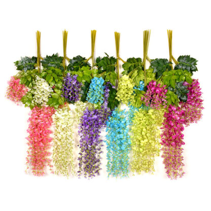 Купить Wisteria Wedding Decor Artificial Decorative Flowers Garlands for Festive Party Wedding Home plies multi-colors 110cm /75cm s