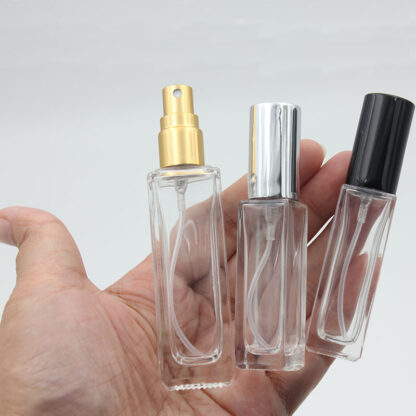 Купить Clear Portable Glass Perfume Spray Bottle 10ml 20ml Empty Cosmetic Containers with Atomizer Gold Silver Cap Fragrance Bottles s