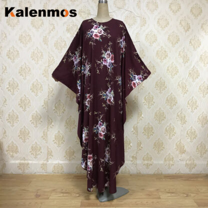 Купить Musulman Eid Muslim Abaya Dress Moroccan Kaftan Ramadan Islamic Women Dubai Print Flower Prayer hijab dresses Caftan Long Robe