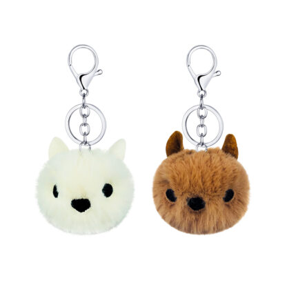 Купить new imitation Scottish cashmere keychain key chain pendant cute fold-ear cat shape ladies bag ornaments Creative small gifts
