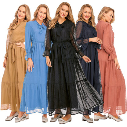 Купить Muslim Abaya Vestidos Largos Maxi Dresses Summer Long Bandage Robe Femme Longue Ropa Mujer Moroccan Kaftan Turkey Party Night