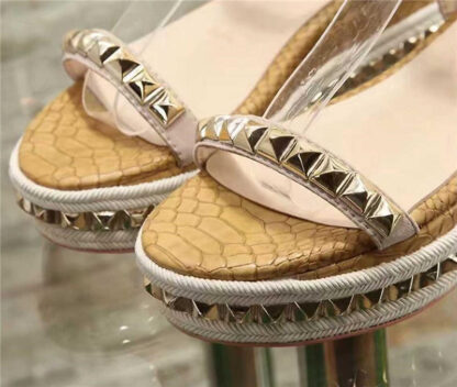 Купить Prowow Platform High Heels Summer Gladiator Sandals Women Gold Spikes Luxury Designer Shoes Women Wedding Sandals