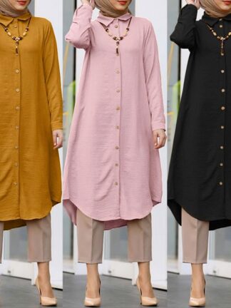 Купить Ramadan Eid Muslim Women Dress Solid Long Tops Mubarak Abaya Dubai Turkey Arabic Jalabiya Prayer Hijab Dress Robe Kaftan Islam