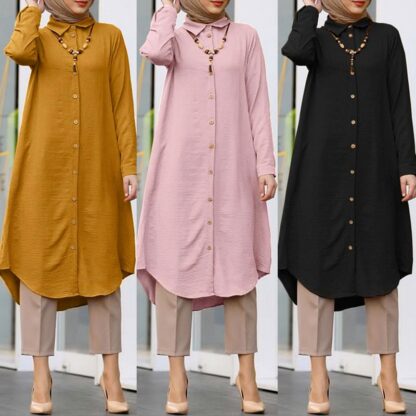 Купить Ramadan Eid Muslim Women Dress Solid Long Tops Mubarak Abaya Dubai Turkey Arabic Jalabiya Prayer Hijab Dress Robe Kaftan Islam