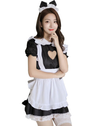 Купить Bust Open Maid Costumes Sexy ingerie Cospay Kitty Outfit Cotton Apron ace Temptation Mini Dress for Women Anime Back oita s