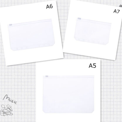 Купить A5/A6/A7 PVC 6 Hole Binder Cover oose-eaf Notebook Waterproof Zipper Bag Business Card Bags Kids earning File Folder Education O