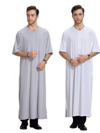 Купить Ramadan Muslim Men Clothes Jubba Thobe Long Dress Pakistan Saudi Arabia Djellaba Kaftan Dubai Abaya Islamic Robe Worship Service