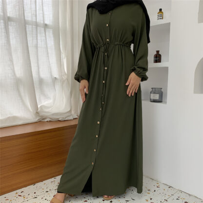 Купить Dubai Muslim Dress Lace Kaftan Open Abaya Long Robe Lace-up Hijab Dresses Outwear Tunic Middle East Arab Jubah Islamic Clothing