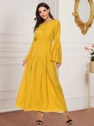 Купить Muslim Abaya Dress Women Turkey Moroccan Kaftan Maxi Hijab Vestidos Islamic Clothing Ramadan Musulman Ensembles Maxi Dresses