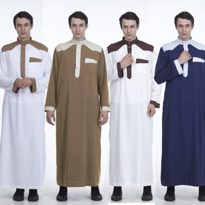 Купить New Muslim Ethnic Clothing Men Saudi Arab Pakistan Hijab Long Robe Turkey Kimono Jubba Thobe Kaftan Islam Abaya Costumes 4 Color