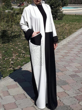 Купить Ramadan Muslim Abaya Women Islamic Clothing Moroccan Kaftan Djellaba Jubah Lace-up Open Abayas Turkey Dubai Musulman Ensembles