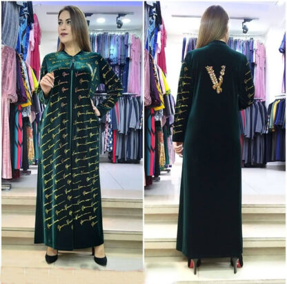 Купить Letter Print Zipper Up Muslim Veet Dress Plus Size Robe Africaine Femme Islamic Clothing New Spring Autumn Maxi Long Dresses