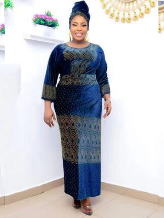 Купить African Muslim Veet 3 Piece Sets Tops and Skirt Spring Autumn Diamond Africa Clothing Islamic Long Maxi Dress Sets Lady 2021