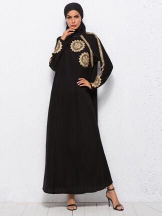 Купить Muslim Dress Women Appliques Turkey Abaya Arab Party Modest Dresses Dubai Islamic Clothing Jilbab Jubah Elbise Moroccan Kaftan
