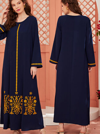 Купить Ramadan Muslim Abaya Maxi Dresses Women Batwing Sleeve African Kaftan Dubai Arab Long Robe Islamic Clothing Print Bazin Ropa