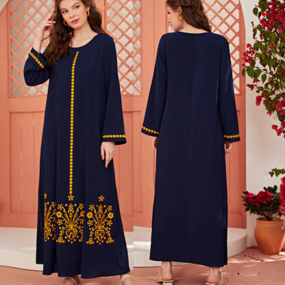 Купить Ramadan Muslim Abaya Maxi Dresses Women Batwing Sleeve African Kaftan Dubai Arab Long Robe Islamic Clothing Print Bazin Ropa