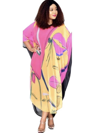 Купить New Print Muslim Kaftan Abaya Dress Ramadan Islamic Women Batwing Sleeve 2 Piece Set Loose Outwear Caftan Dubai Arab Long Robe