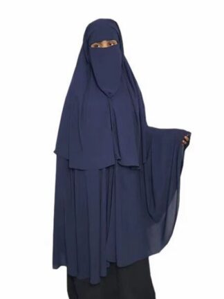 Купить Muslim Fashion Prayer Jilbab Women Musulman Chiffon Fabric Three Layer Niqab with Integrated Hijab Veil Islamic Long Niqab Abaya