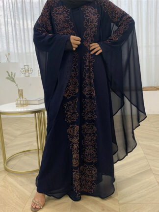 Купить Eid Turkey Muslim Dress Bat Sleeve Diamond Abaya Ramadan Women Prayer Vestidos Moroccan Kaftan Jubah Robe Mujer Islamic Clothing