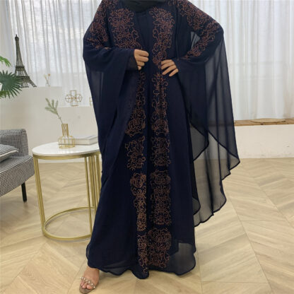 Купить Eid Turkey Muslim Dress Bat Sleeve Diamond Abaya Ramadan Women Prayer Vestidos Moroccan Kaftan Jubah Robe Mujer Islamic Clothing