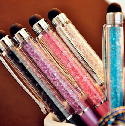 Купить Fashion Design Creative Crystal Pen Diamond Ballpoint Pens Stationery Ballpen Stylus 20 Colors Oily Black Refill s