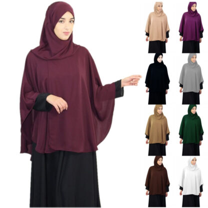 Купить Full Cover Muslim Women Prayer Garment Shawl Niqab Long Scarf Khimar Hijab Islam Large Overhead Jilbab Ramadan Arab Middle East