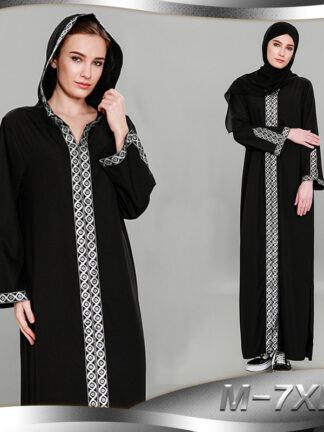 Купить Plus Size M-7XL Muslim Dress Women Splice Loose Hooded Dresses Zip Dubai Arab Abaya Long Robe Kimono Jubah Kaftan Hijab Clothing