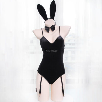 Купить Japanese Sexy Bunny Gir Seepwear Suit Femae Women Cospay Costume Jumpsuit Vevet Underwear Nightdress Cat Woman Costume s
